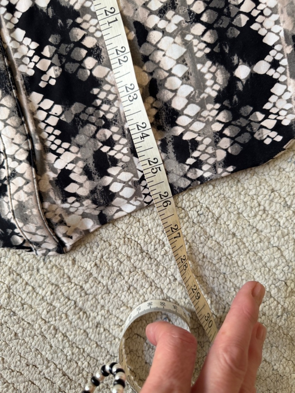 INC International Concepts Black and Cream Snake-Print Sleeveless Top - Picture 7 of 8